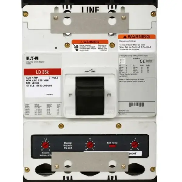 LD3600 - Eaton - Molded Case Circuit Breaker Feed-Thru - 600 Amp - 3 Pole - 600 Volt