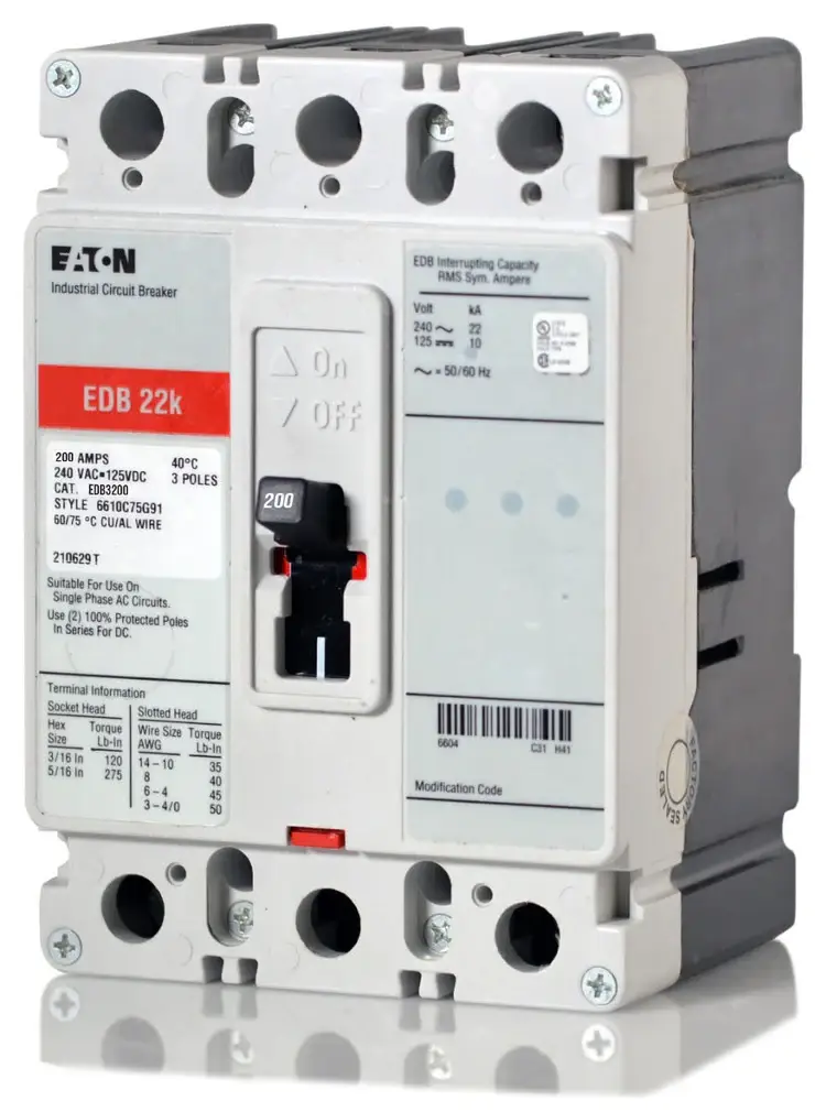 EDB3200 EDB3200L Cutler Hammer Molded Case Circuit Breaker Series C 200A 240V - Image 1