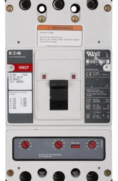 HMCP400W5C - Eaton - Molded Case Circuit Breaker Feed-Thru - 400 Amp - 3 Pole - 600 Volt