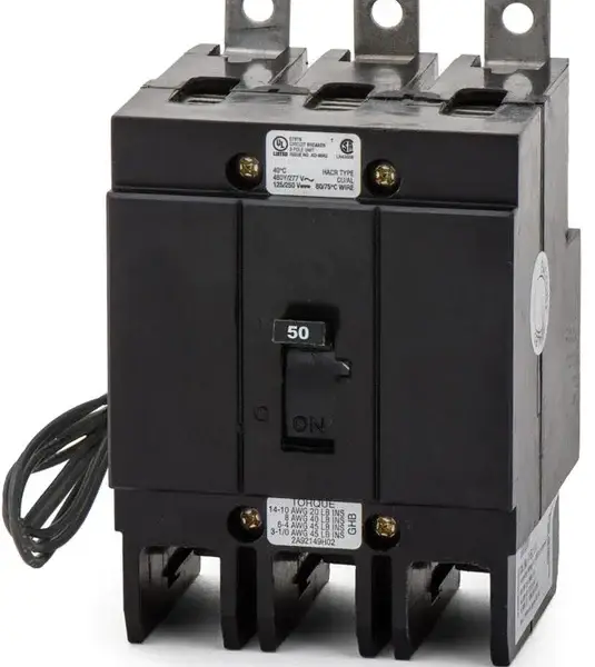 GHB3050S1 - Cutler Hammer Bolt-On 480V 50A 3 pole circuit breaker 120V Shunt Trip