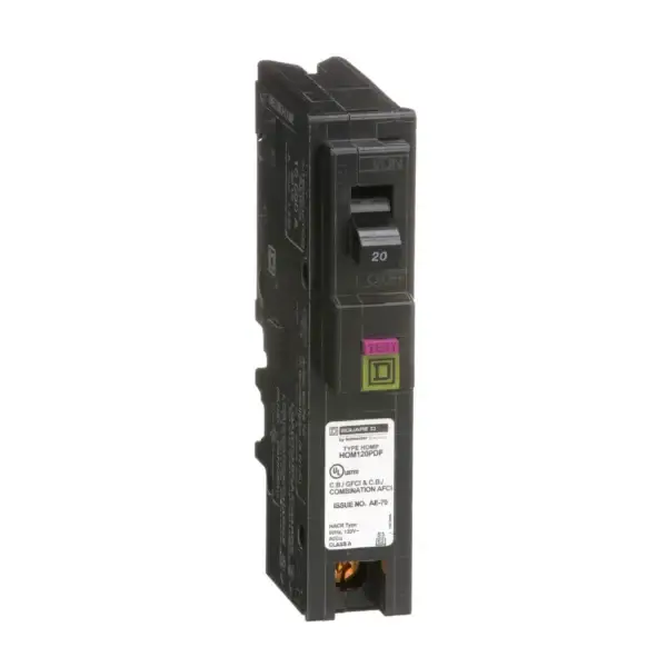 HOM120PDF - HomeLine 20 Amp Dual Function Circuit Breaker Plug-In - 20 Amp - 1 Pole - 120 Volt