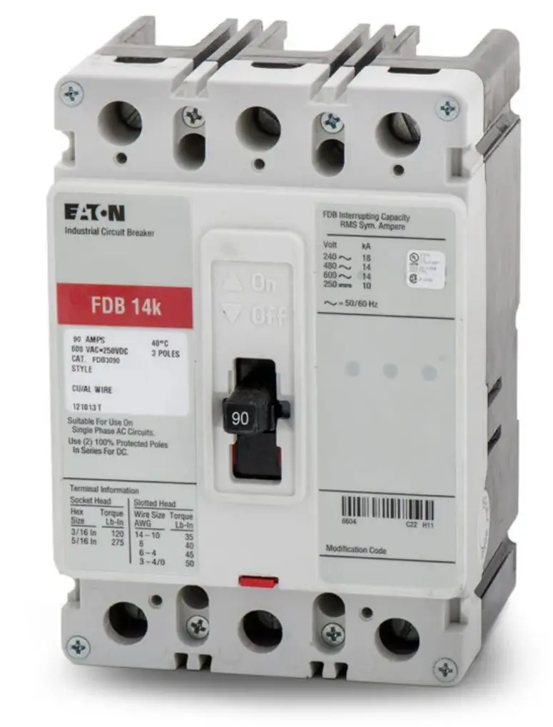 IMG_4795 FDB3090L - Molded Case Circuit Breaker Bolt-On - 90 Amp - 3 Pole - 600 Volt - Image 1