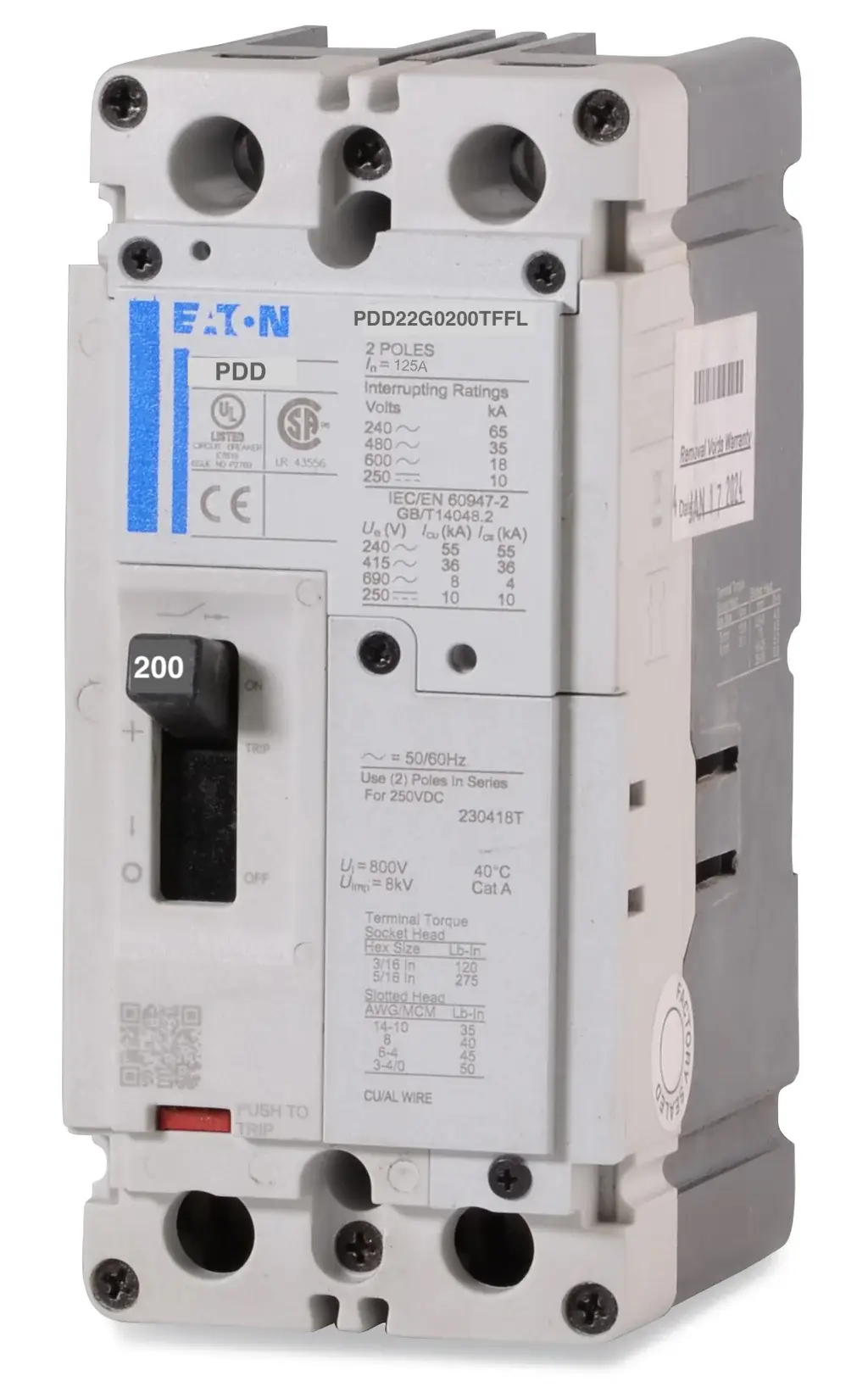 PDD22G0200TFFL-copy PDD22G0200TFFL Frame 2, Two Pole, 200A, 65kA/240V - Image 1