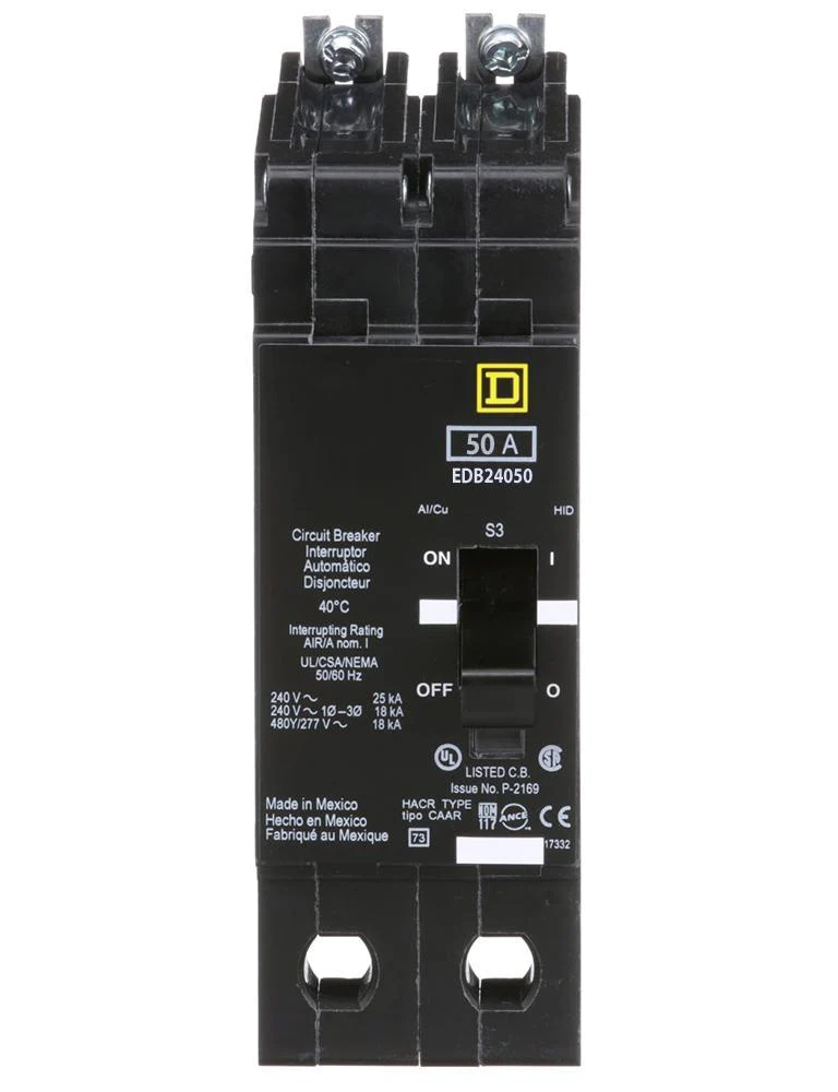 SB-EDB24050-1_6b848898-80a6-4cbb-8b18-0bfa2cbd57cf.jpg EDB24050 - Square D - Molded Case Circuit Breaker Bolt-On - 50 Amp - 2 Pole - 480 Volt - Image 1
