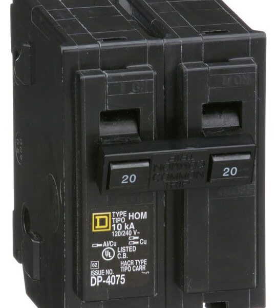 HOM220 - Square D Homeline - Circuit Breaker Plug-In - 20 Amp - 2 Pole - 240 Volt