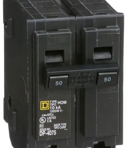 HOM250 - Square D Homeline - Circuit Breaker Plug-In - 50 Amp - 2 Pole - 240 Volt