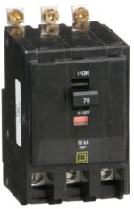 QOB370 - Square D - 70 Amp Circuit Breaker Bolt-On - 70 Amp - 3 Pole - 240 Volt