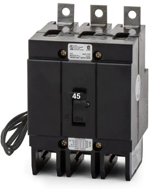 ghb3045s1_1_ce75b5de-b911-464d-8cdf-1b4b02a03669-copy GHB3045S1 - Cutler Hammer Bolt-On 480V 45A 3 pole circuit breaker 120V Shunt Trip - Image 1