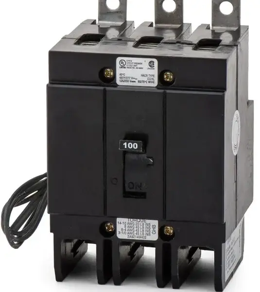 GHB3100S1 - Cutler Hammer Bolt-On 480V 100A 3 pole circuit breaker 120V Shunt Trip