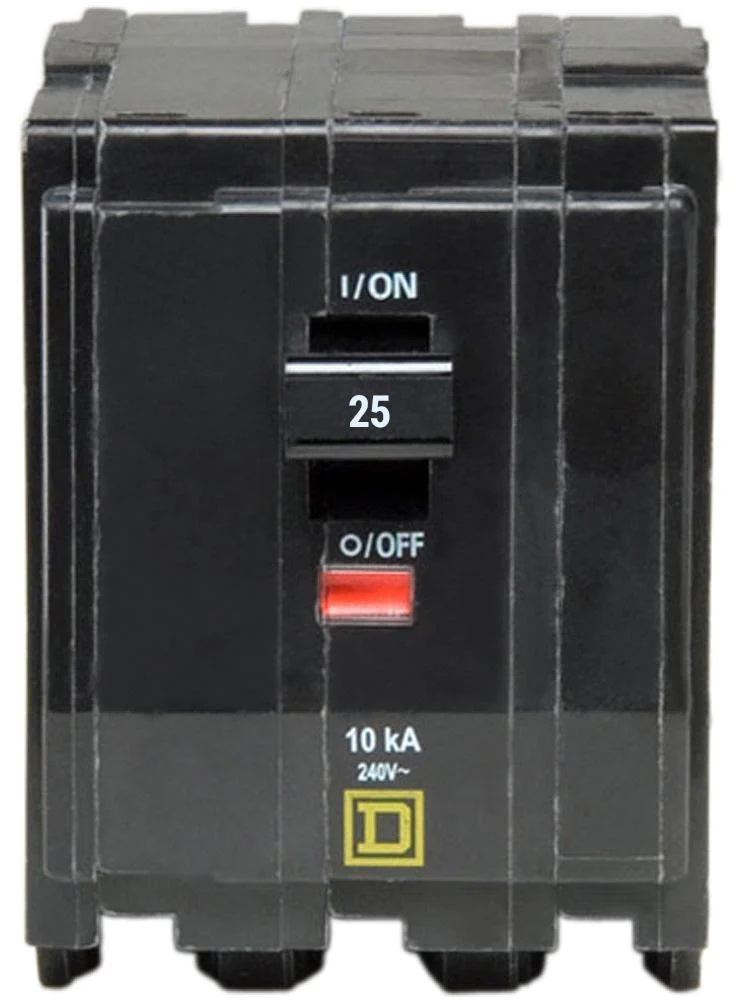 qo325-front.jpg QO325 - Square D - 25 Amp Circuit Breaker Plug-In - 25 Amp - 3 Pole - 240 Volt - Image 1